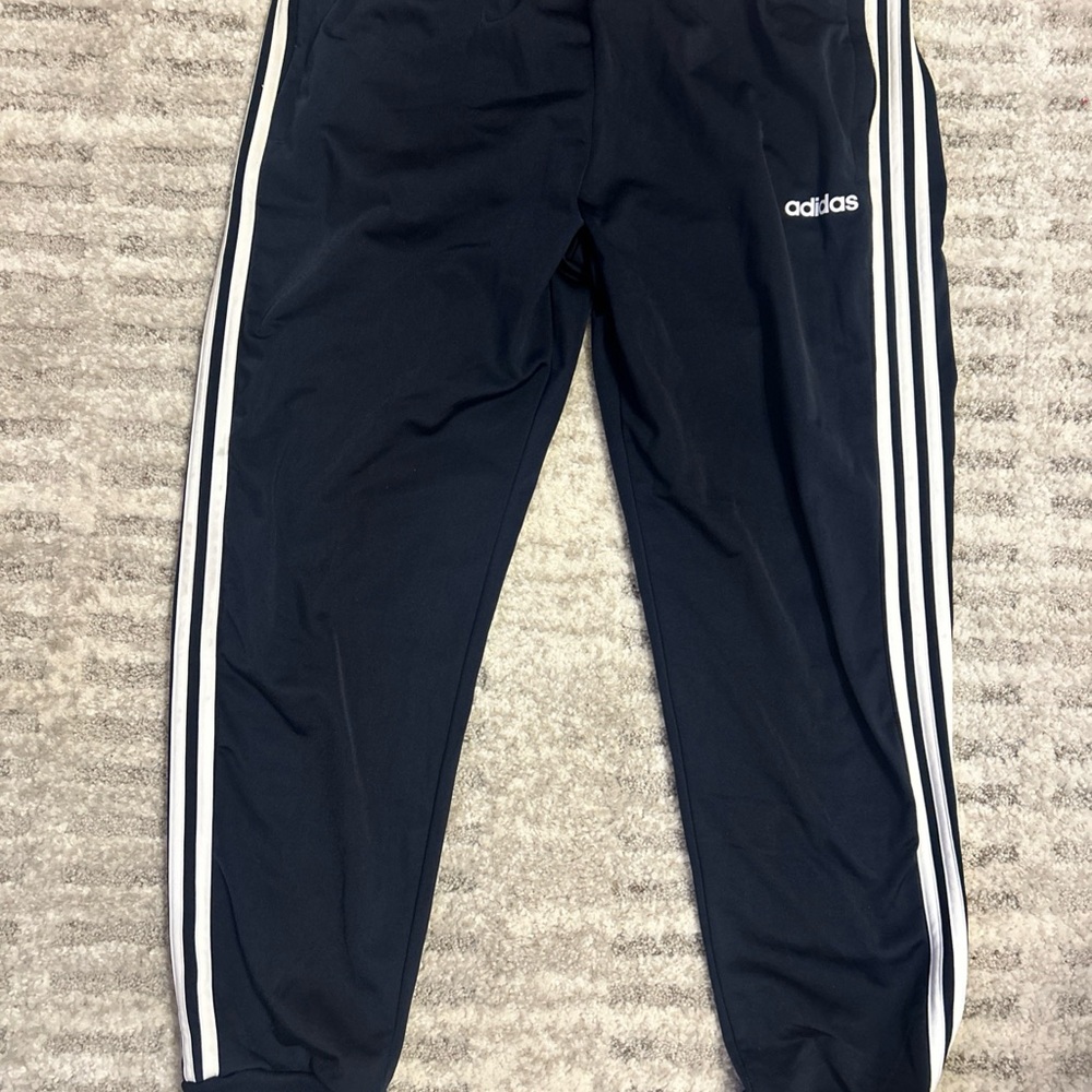 Adidas Navy Blue Sweatpants with Signature Stripes